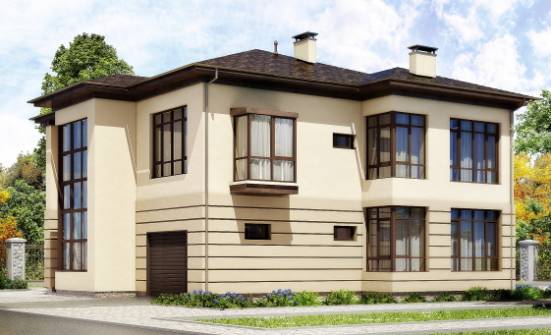 300-006-П Проект двухэтажного дома и гаражом, огромный коттедж из кирпича Нальчик | Проекты домов от House Expert