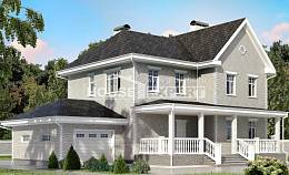 190-001-Л Проект двухэтажного дома, гараж, современный коттедж из кирпича Прохладный, House Expert