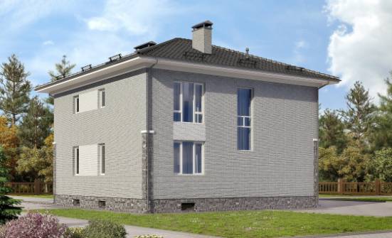 275-004-П Проект трехэтажного дома и гаражом, уютный загородный дом из кирпича Прохладный | Проекты домов от House Expert