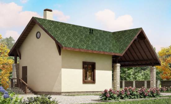 060-001-Л Проект двухэтажного дома мансардой, гараж, скромный загородный дом из арболита Прохладный | Проекты домов от House Expert
