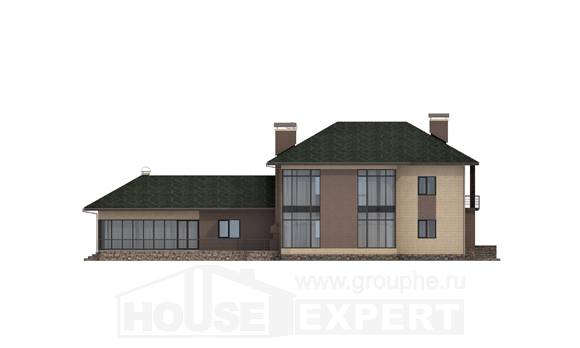 305-003-П Проект двухэтажного дома, огромный загородный дом из блока Прохладный, House Expert