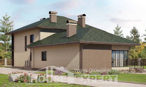 305-003-П Проект двухэтажного дома, большой коттедж из пеноблока Нальчик, House Expert