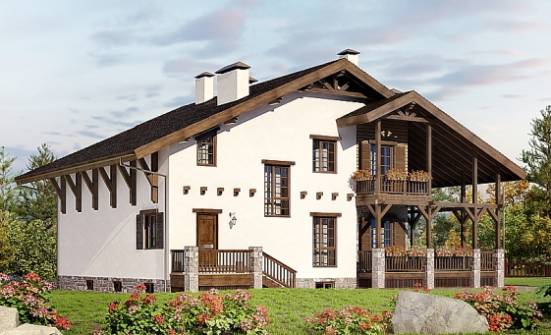 400-004-П Проект трехэтажного дома мансардой и гаражом, классический коттедж из кирпича Прохладный | Проекты домов от House Expert