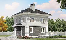 090-003-П Проект двухэтажного дома, уютный коттедж из пеноблока Нальчик, House Expert