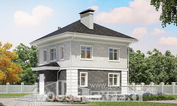 090-003-П Проект двухэтажного дома, уютный коттедж из пеноблока Нальчик, House Expert