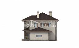 185-004-П Проект двухэтажного дома и гаражом, классический домик из твинблока Нальчик, House Expert
