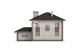 185-004-П Проект двухэтажного дома и гаражом, уютный загородный дом из керамзитобетонных блоков Прохладный, House Expert
