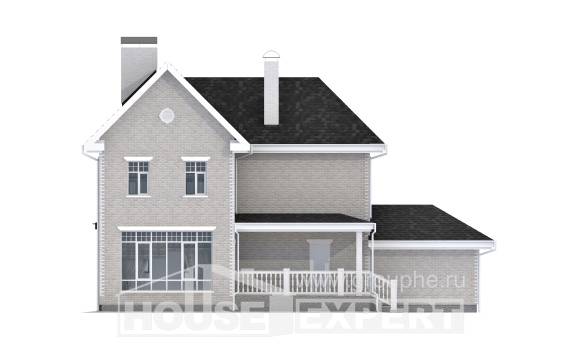 190-001-Л Проект двухэтажного дома и гаражом, средний домик из кирпича Нальчик, House Expert