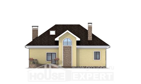 150-008-Л Проект двухэтажного дома с мансардным этажом, современный дом из бризолита Нальчик, House Expert
