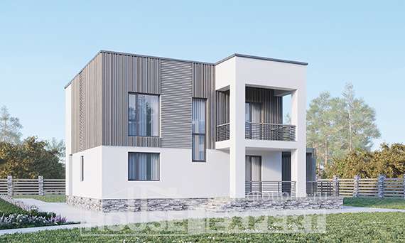 150-017-П Проект двухэтажного дома, классический дом из теплоблока Прохладный, House Expert