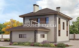 185-004-П Проект двухэтажного дома, гараж, красивый загородный дом из арболита Прохладный, House Expert