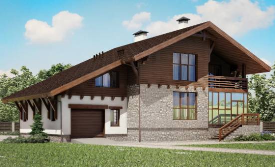 420-001-П Проект трехэтажного дома с мансардным этажом и гаражом, просторный домик из кирпича Прохладный | Проекты домов от House Expert