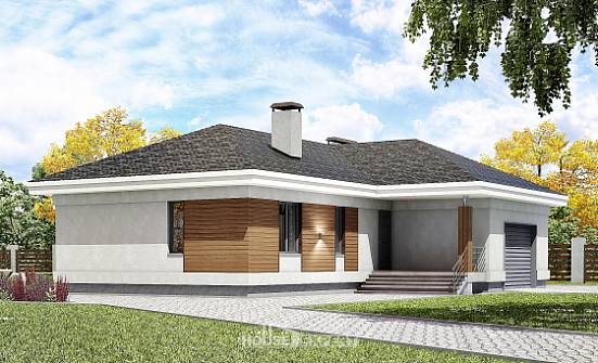 165-001-П Проект одноэтажного дома и гаражом, красивый загородный дом из керамзитобетонных блоков Нальчик | Проекты одноэтажных домов от House Expert