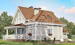 160-003-Л Проект двухэтажного дома с мансардой, компактный домик из газосиликатных блоков Нальчик, House Expert