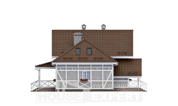 160-003-Л Проект двухэтажного дома мансардный этаж, небольшой загородный дом из поризованных блоков Прохладный, House Expert