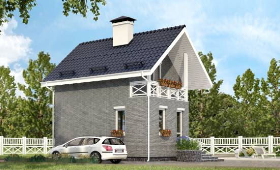 045-001-П Проект двухэтажного дома мансардой, компактный дом из арболита Нальчик | Проекты домов от House Expert