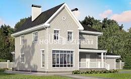 190-001-Л Проект двухэтажного дома, гараж, просторный загородный дом из кирпича Нальчик, House Expert