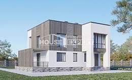 150-017-П Проект двухэтажного дома, бюджетный коттедж из твинблока Прохладный, House Expert