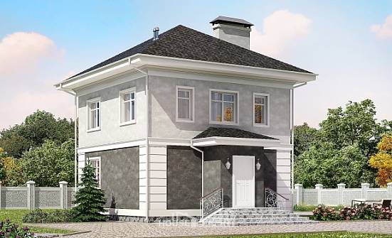 090-003-П Проект двухэтажного дома, скромный коттедж из газобетона Прохладный | Проекты домов от House Expert