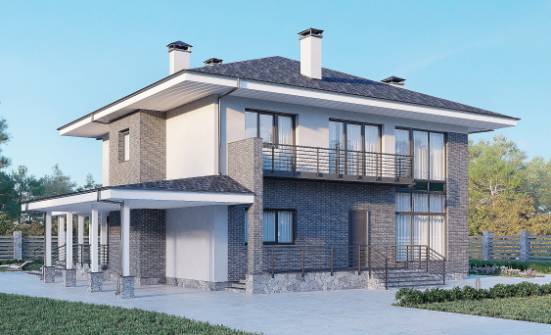 250-004-Л Проект двухэтажного дома, просторный домик из твинблока Нальчик | Проекты домов от House Expert
