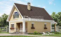 130-004-П Проект двухэтажного дома с мансардой, доступный коттедж из газобетона Прохладный, House Expert