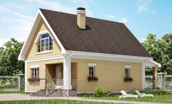 130-004-П Проект двухэтажного дома мансардой, недорогой домик из арболита Нальчик | Проекты домов от House Expert