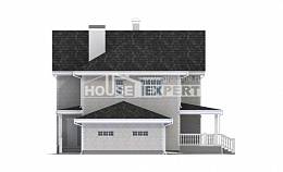 190-001-Л Проект двухэтажного дома и гаражом, классический загородный дом из кирпича Нальчик, House Expert