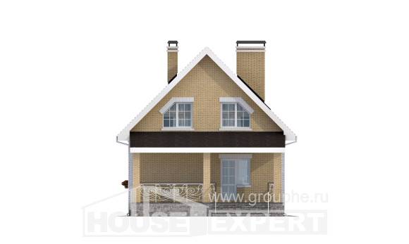 130-004-П Проект двухэтажного дома мансардой, уютный загородный дом из твинблока Нальчик, House Expert