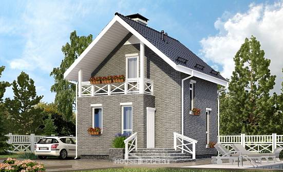 045-001-П Проект двухэтажного дома мансардой, компактный дом из арболита Нальчик | Проекты домов от House Expert