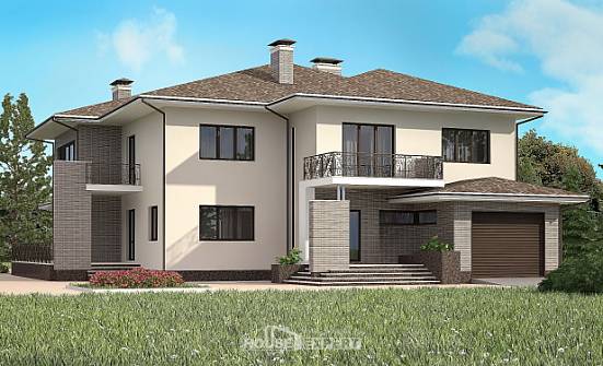 500-001-П Проект трехэтажного дома и гаражом, огромный загородный дом из кирпича Нальчик | Проекты домов от House Expert