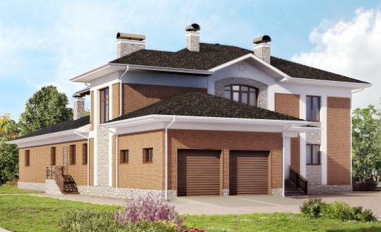 520-002-Л Проект трехэтажного дома и гаражом, современный загородный дом из твинблока Прохладный | Проекты домов от House Expert