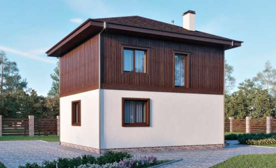 100-006-Л Проект двухэтажного дома, скромный коттедж из поризованных блоков Нальчик | Проекты домов от House Expert