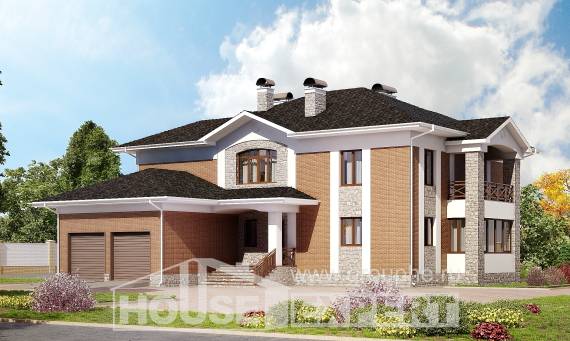 520-002-Л Проект трехэтажного дома, гараж, современный дом из бризолита Прохладный, House Expert