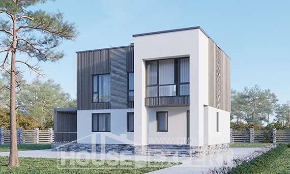 150-017-П Проект двухэтажного дома, недорогой дом из газосиликатных блоков Нальчик, House Expert