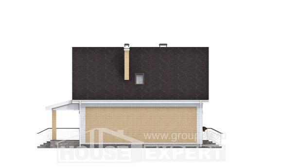 130-004-П Проект двухэтажного дома с мансардным этажом, бюджетный дом из теплоблока Прохладный, House Expert