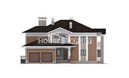 520-002-Л Проект трехэтажного дома и гаражом, просторный дом из пеноблока Прохладный, House Expert